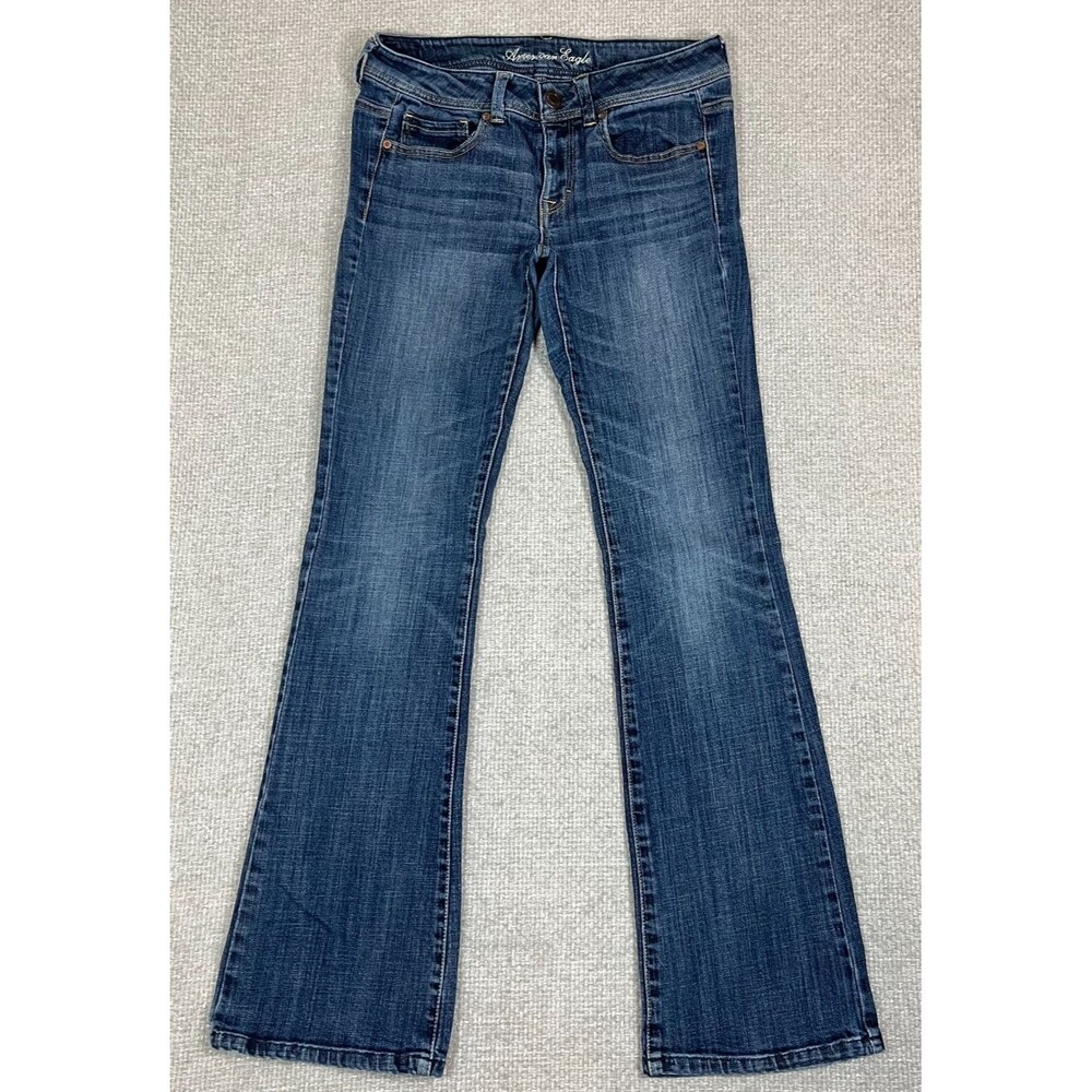 American Eagle Jeans Original Bootcut Women's 6 Long Stretch Blue Denim